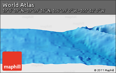 Shaded Relief Panoramic Map of the Area around 19° 22' 18" N, 106° 10' 30" W