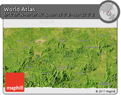 Satellite 3D Map of the Area around 19°&nbsp;22'&nbsp;18"&nbsp;N,&nbsp;109°&nbsp;43'&nbsp;29"&nbsp;E