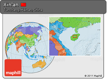 Political Location Map of Xin'an