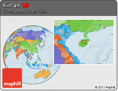 Political Location Map of Xin'an