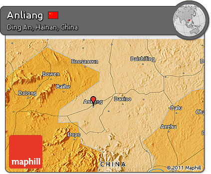 Political 3D Map of Anliang