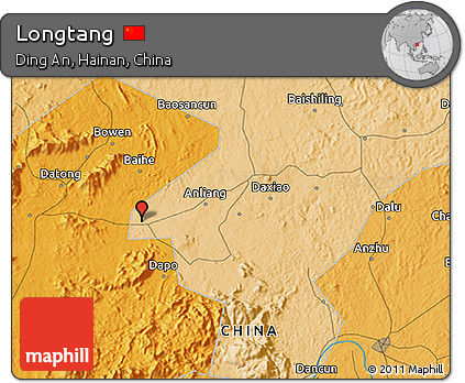 Political 3D Map of Longtang