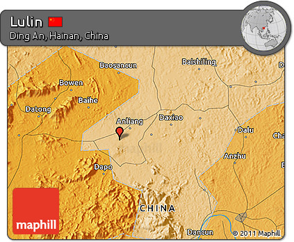 Political 3D Map of Lulin