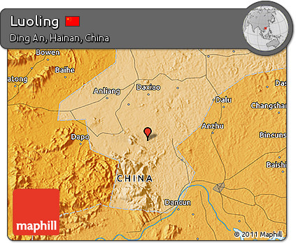 Political 3D Map of Luoling
