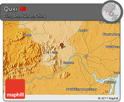 Political 3D Map of Quxi