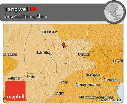 Political 3D Map of Tangwei