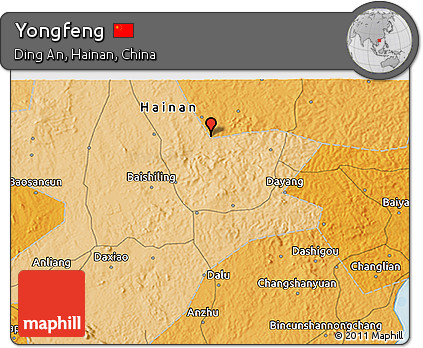 Political 3D Map of Yongfeng