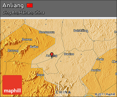 Political 3D Map of Anliang