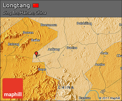 Political 3D Map of Longtang