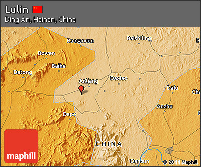 Political 3D Map of Lulin