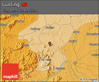 Political 3D Map of Luoling