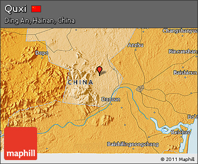 Political 3D Map of Quxi