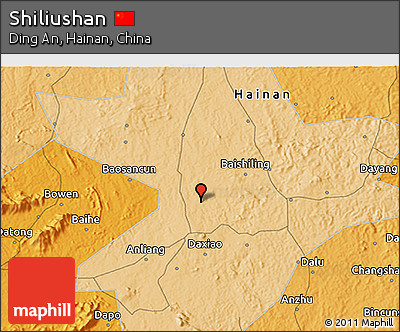 Political 3D Map of Shiliushan
