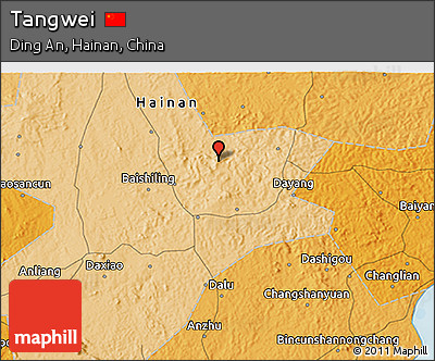 Political 3D Map of Tangwei