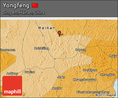 Political 3D Map of Yongfeng