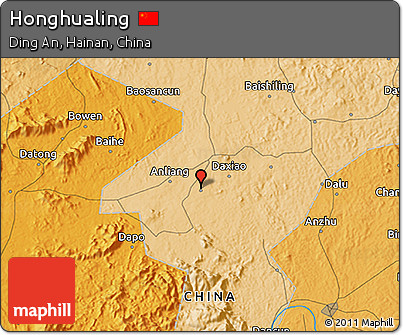 Political 3D Map of Honghualing