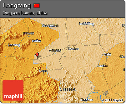 Political 3D Map of Longtang