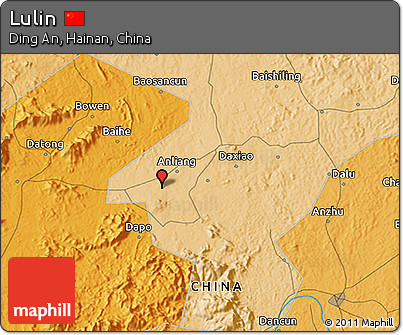 Political 3D Map of Lulin