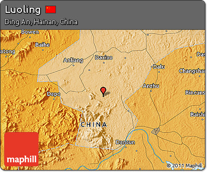 Political 3D Map of Luoling