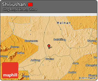 Political 3D Map of Shiliushan