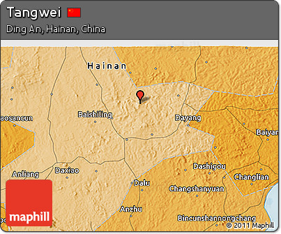 Political 3D Map of Tangwei
