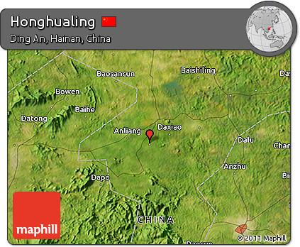 Satellite 3D Map of Honghualing