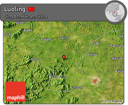 Satellite 3D Map of Luoling