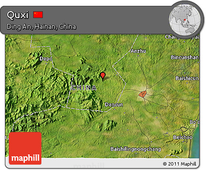 Satellite 3D Map of Quxi