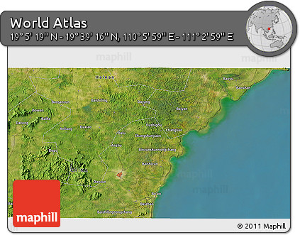 Satellite 3D Map of the Area around 19°&nbsp;22'&nbsp;18"&nbsp;N,&nbsp;110°&nbsp;34'&nbsp;29"&nbsp;E