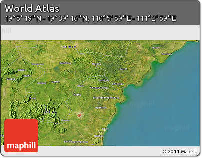 Satellite 3D Map of the Area around 19°&nbsp;22'&nbsp;18"&nbsp;N,&nbsp;110°&nbsp;34'&nbsp;29"&nbsp;E