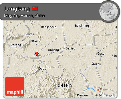 Shaded Relief 3D Map of Longtang