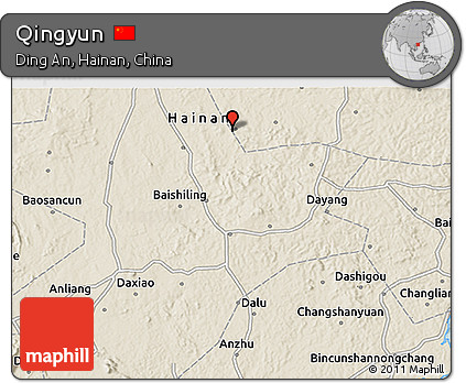 Shaded Relief 3D Map of Qingyun
