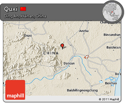 Shaded Relief 3D Map of Quxi