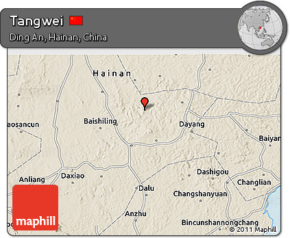 Shaded Relief 3D Map of Tangwei