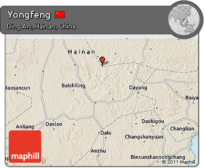 Shaded Relief 3D Map of Yongfeng