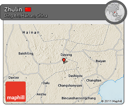 Shaded Relief 3D Map of Zhulin
