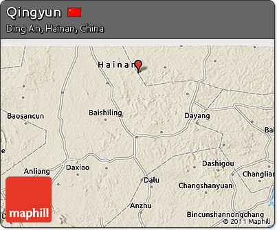 Shaded Relief 3D Map of Qingyun