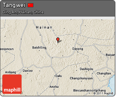Shaded Relief 3D Map of Tangwei