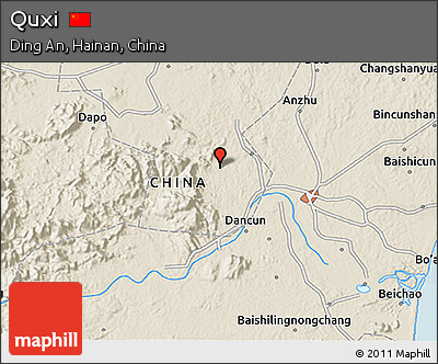 Shaded Relief 3D Map of Quxi