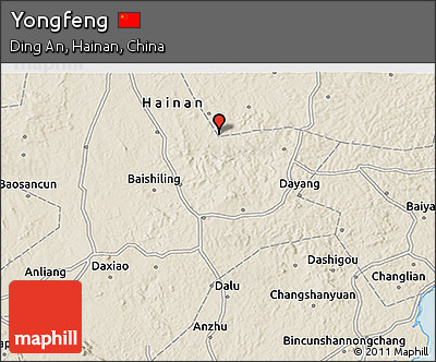 Shaded Relief 3D Map of Yongfeng