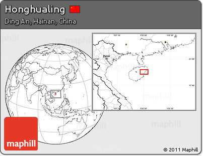 Blank Location Map of Honghualing