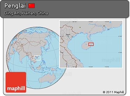 Gray Location Map of Penglai
