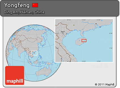 Gray Location Map of Yongfeng