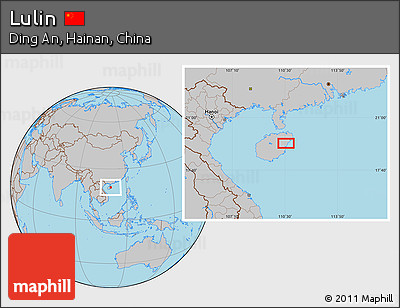 Gray Location Map of Lulin