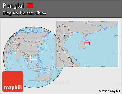 Gray Location Map of Penglai