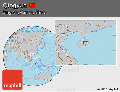 Gray Location Map of Qingyun
