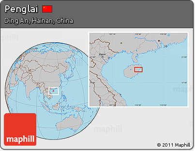 Gray Location Map of Penglai