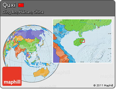Political Location Map of Quxi