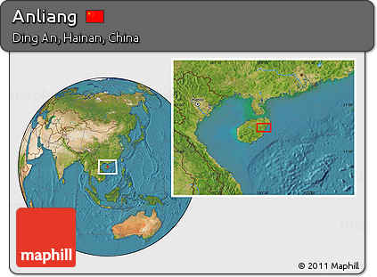 Satellite Location Map of Anliang
