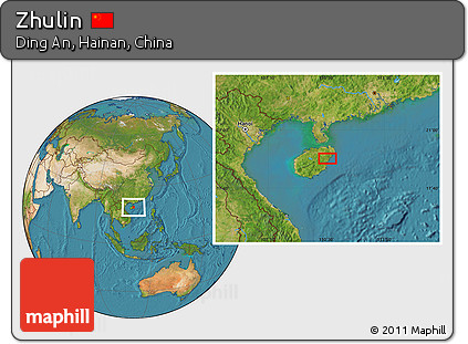 Satellite Location Map of Zhulin